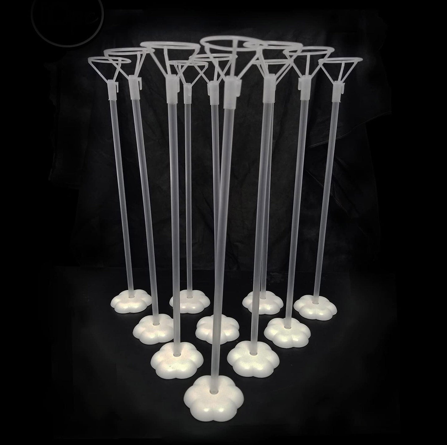 Clear Transparent Balloon Sticks and Stands 12pc set