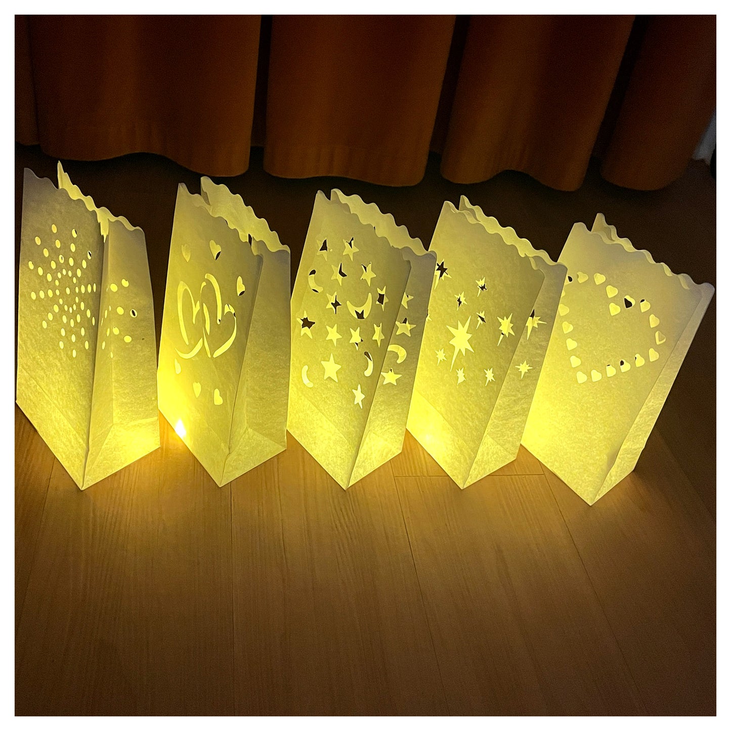 50pc Assorted Tall Luminaria bags with LED lights, perfect for thanksgiving decorations and christmas decorations