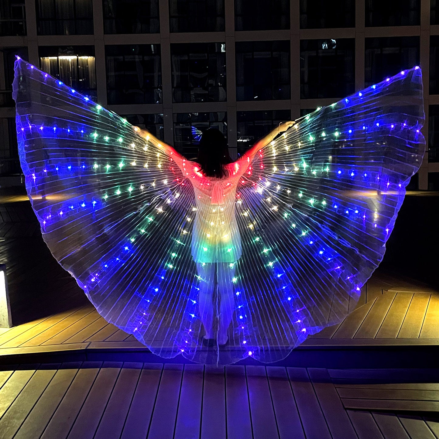 Light up LED rainbow wings  large for belly dancing