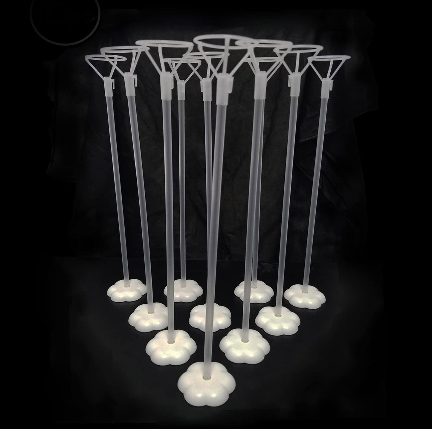 Clear Transparent Balloon Sticks and Stands 10pc set