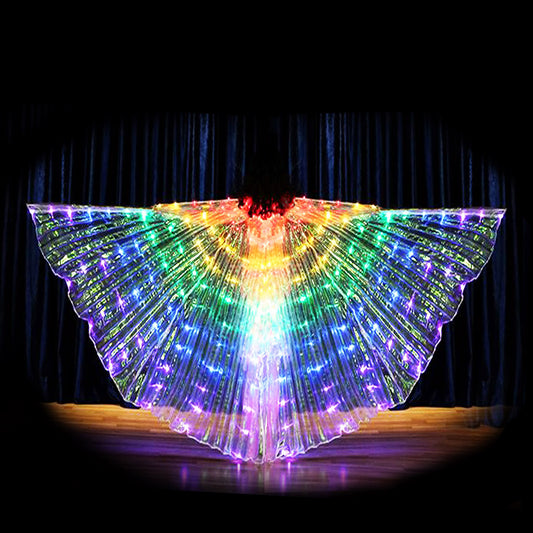 Light up LED rainbow wings for belly dancing