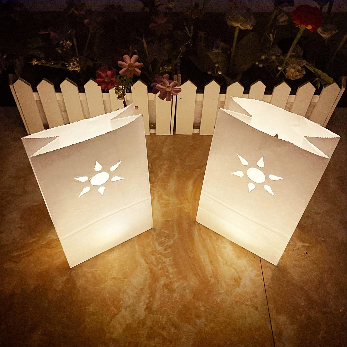 luminary bags six pointed sun pattern lights included kits 50pc