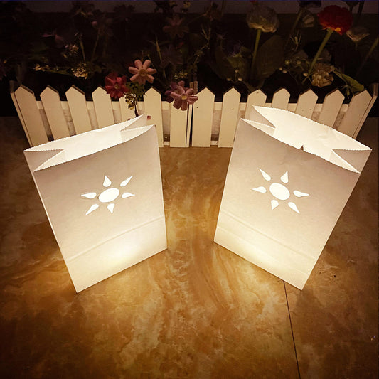 luminary bags six pointed sun pattern lights included kits 50pc