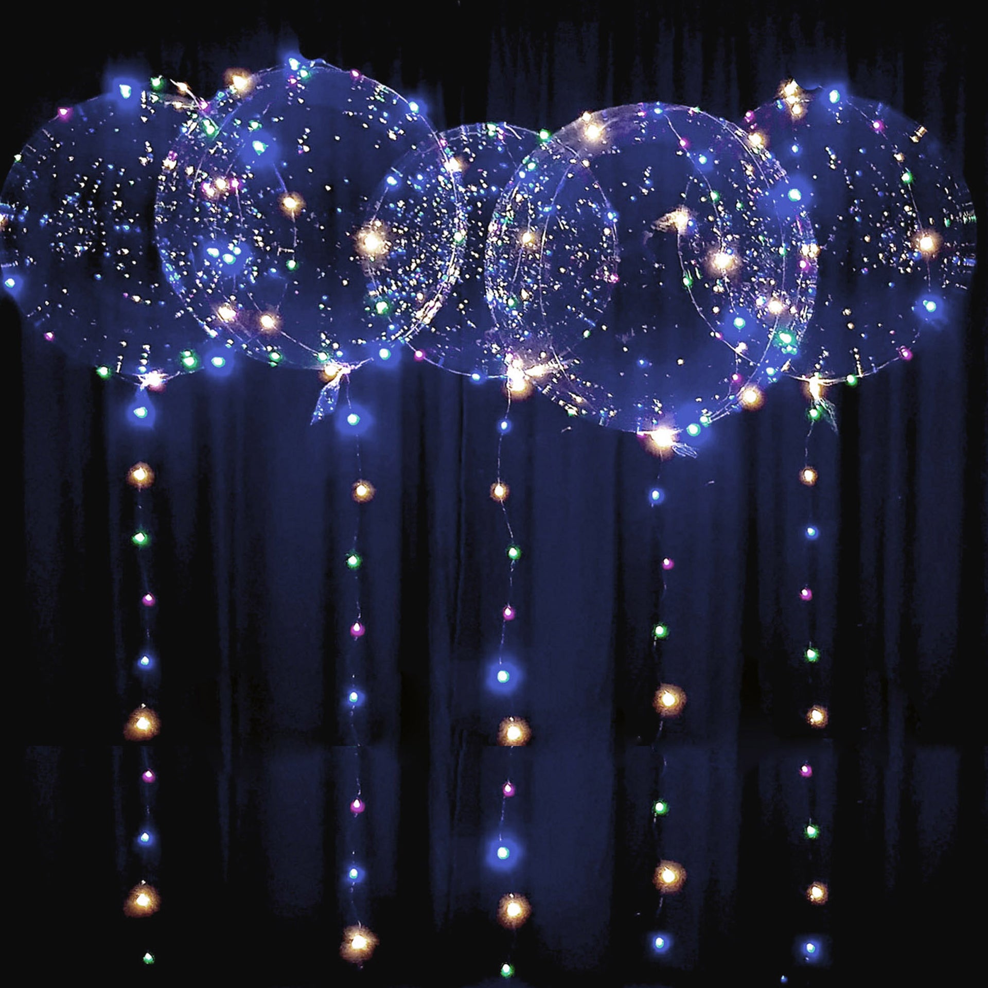 LED Balloons with sticks multi-color 6pc – lightsfever