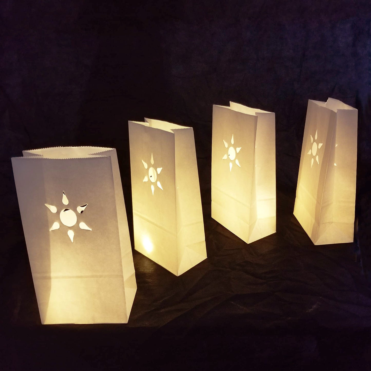 luminary bags six pointed sun pattern lights included kits 50pc